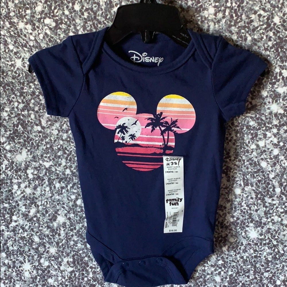 New baby girls Disney onesie 3 months navy blue.